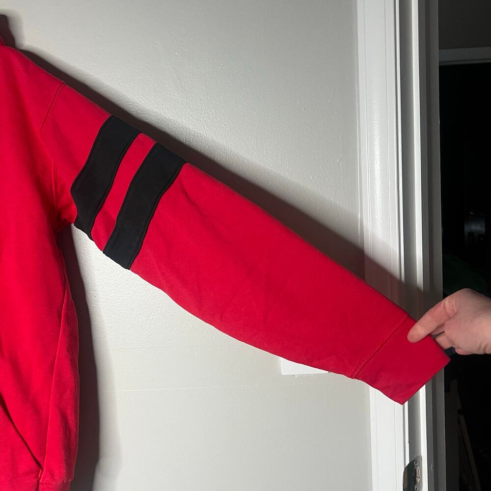 NHL Chicago Blackhawks Lace Up Hoodie Red Mens Small Embroidered Logo Sweatshirt - Picture 5 of 10